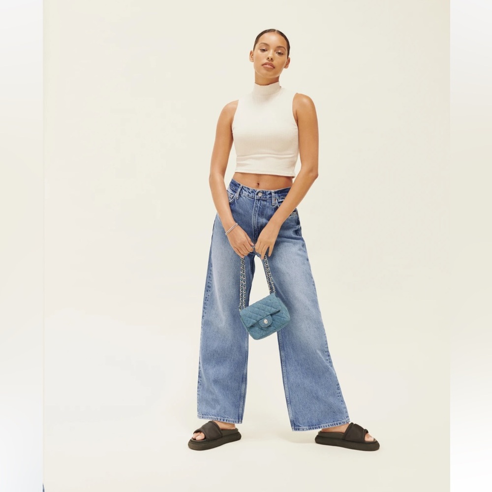 Reformation Wilder High Rise Wide Leg Cropped Jeans